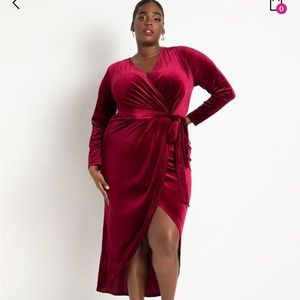 Eloqui burgundy velvet dress